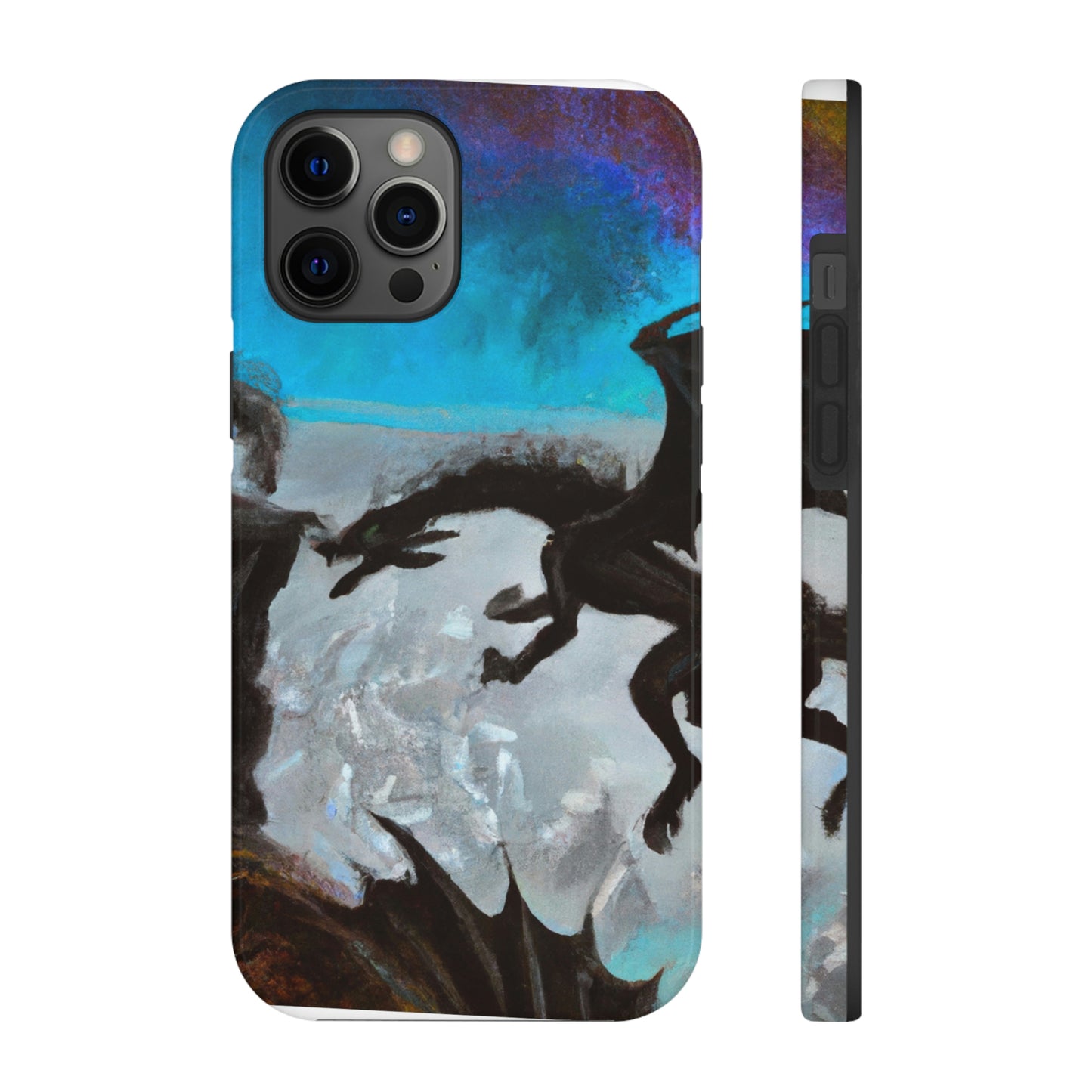 „Clash of Fire and Steel on the Moonlit Cliff“ – The Alien Tough Phone Cases