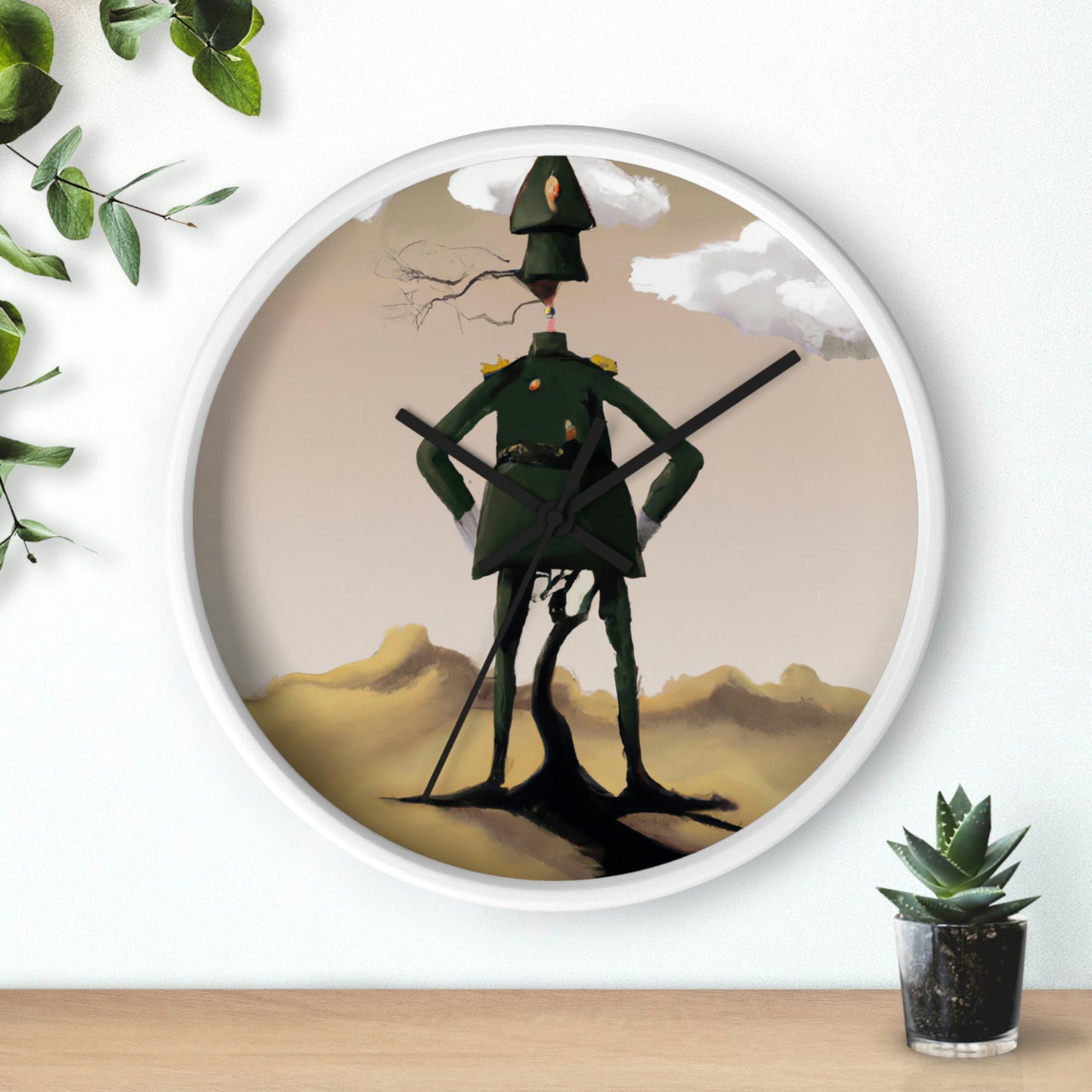 "Courage Against Despair: A Soldier's Triumph" - The Alien Wall Clock