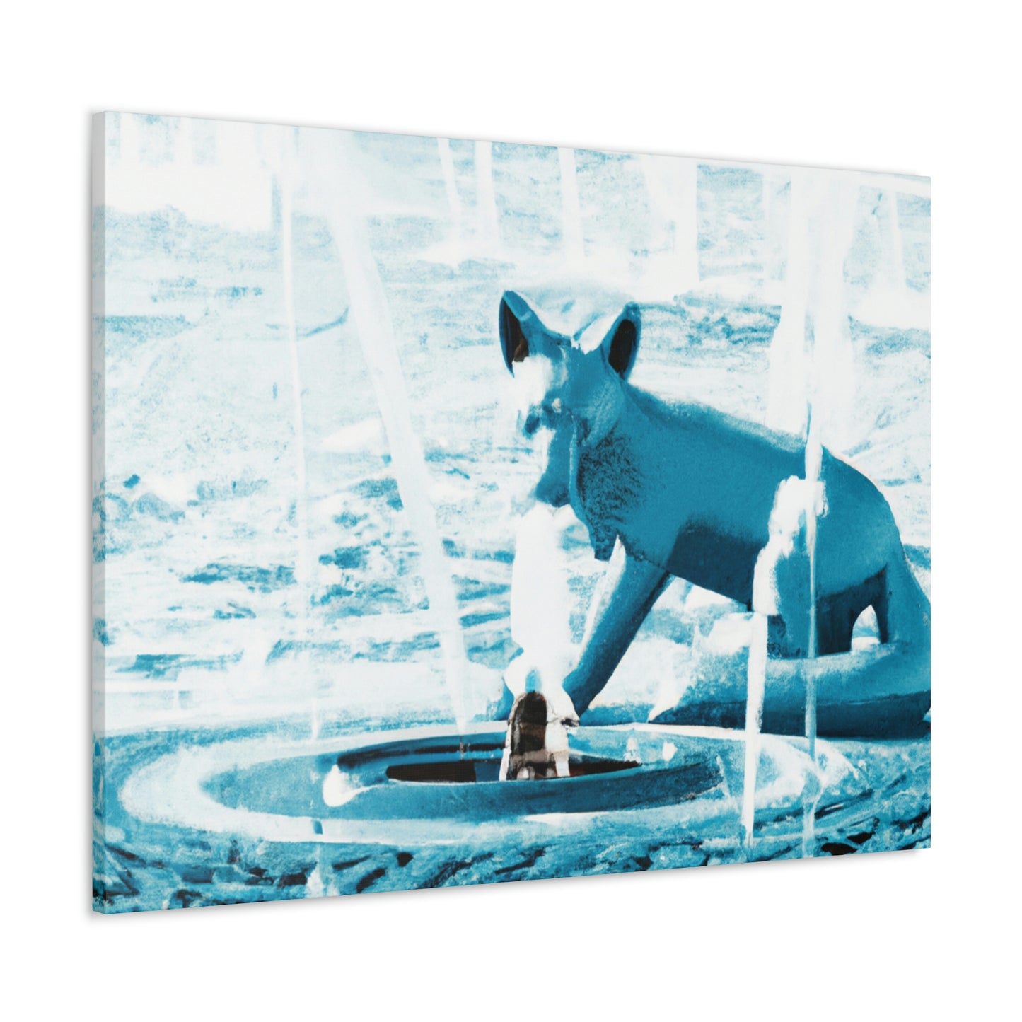 "Foxy tummelt sich im Brunnen" - The Alien Canva