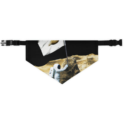 "Claiming Space: The Astronaut's Asteroid Flag Planting" - The Alien Pet Bandana Collar