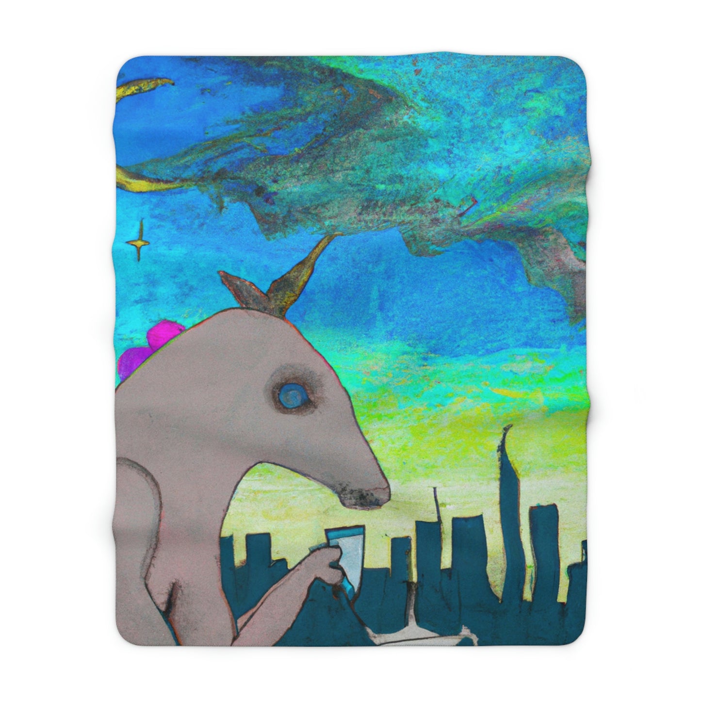 "Majestic Morning Reflections" - The Alien Sherpa Fleece Blanket