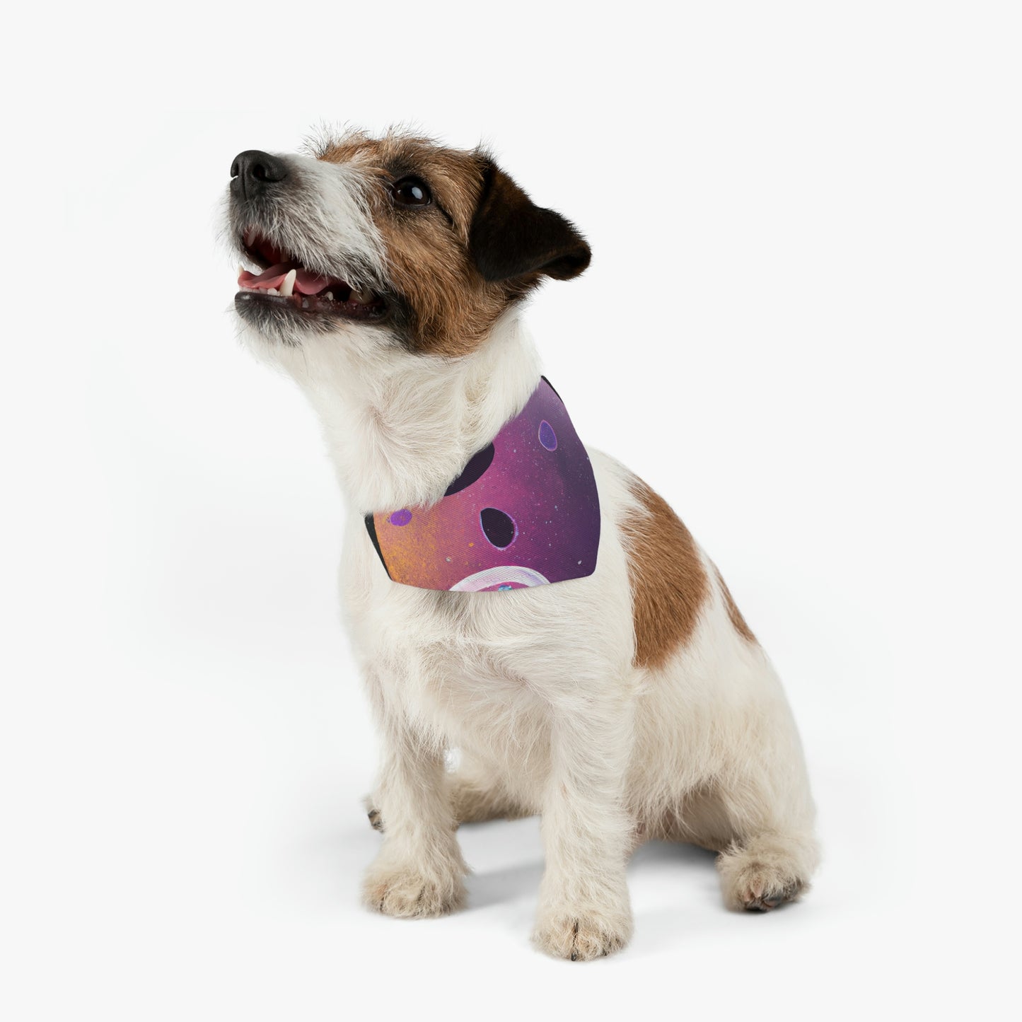 "Exploring the Unknown: The Adventures of a Space Captain and the Mysterious Planet" - The Alien Pet Bandana Collar