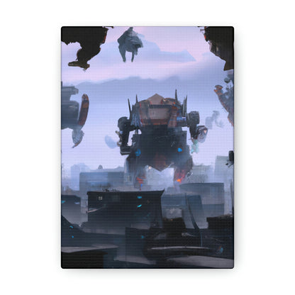 "Mech Mayhem: The Giant Robot City Showdown" - The Alien Canva