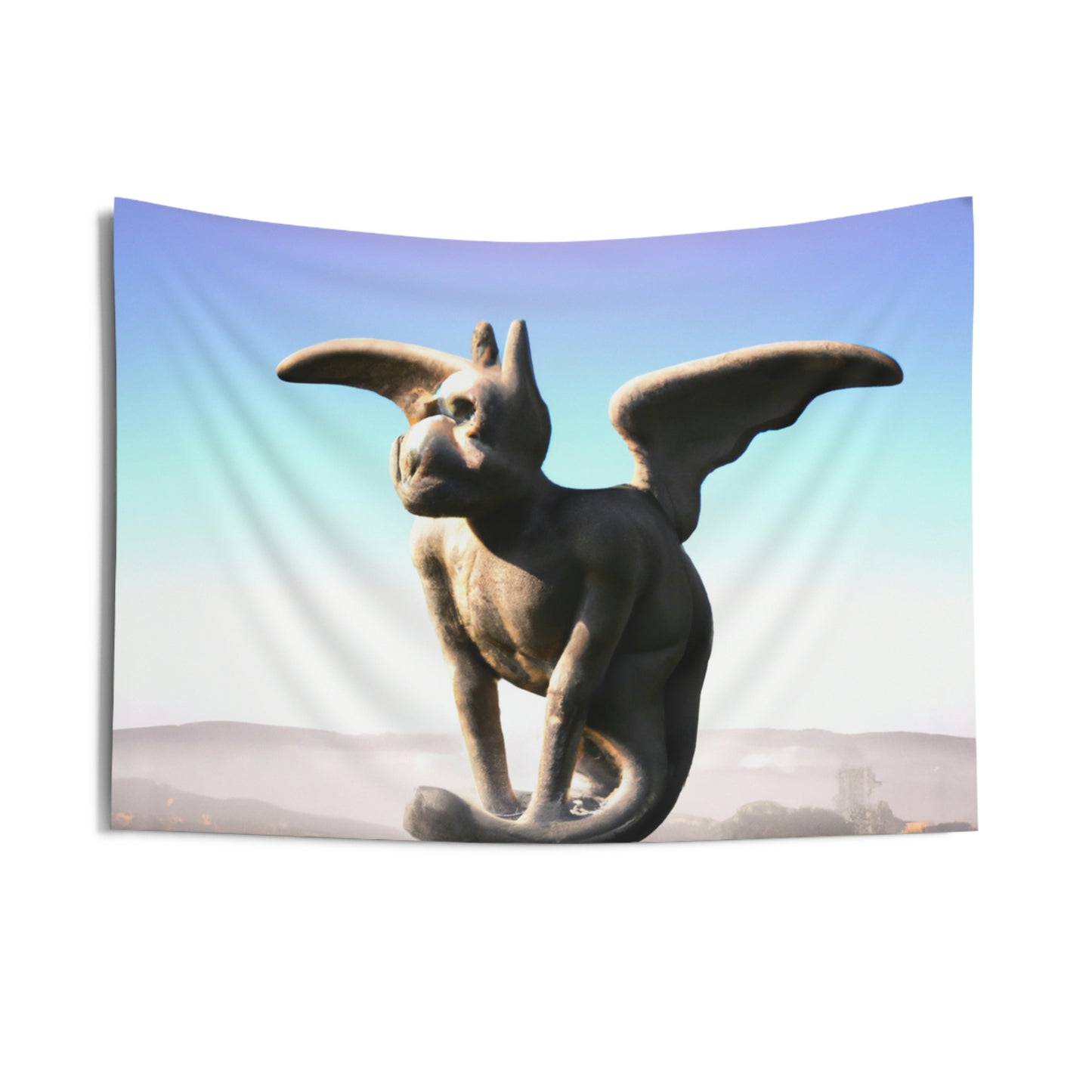 "Alone on the Hilltop: The Tale of a Solitary Gargoyle" - The Alien Wall Tapestries