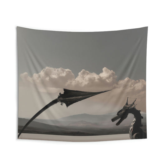 "A Warrior's Last Stand: The Battle Against the Metal Dragon" - The Alien Wall Tapestries