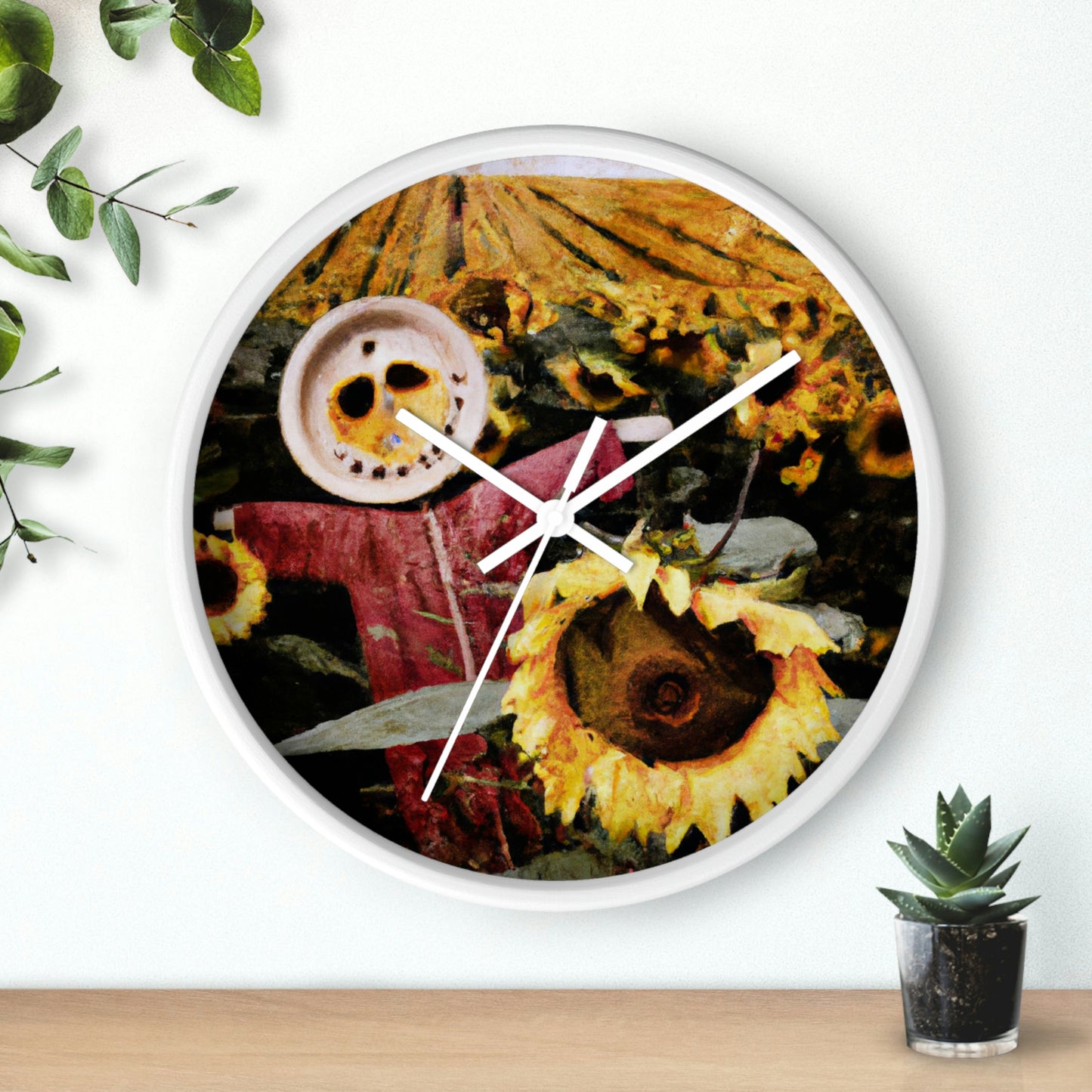 "Centinela solitaria del campo de girasoles" - El reloj de pared alienígena