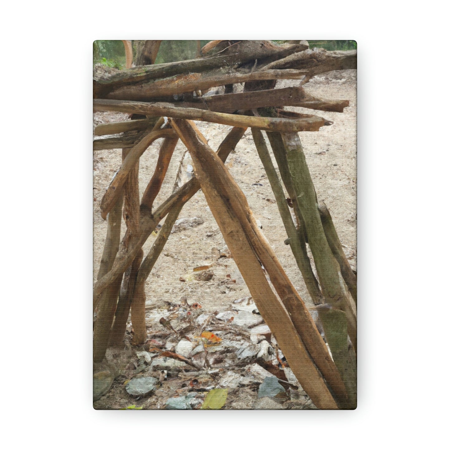 "Eco-sculpture: Working with Nature's Art" - Canvas