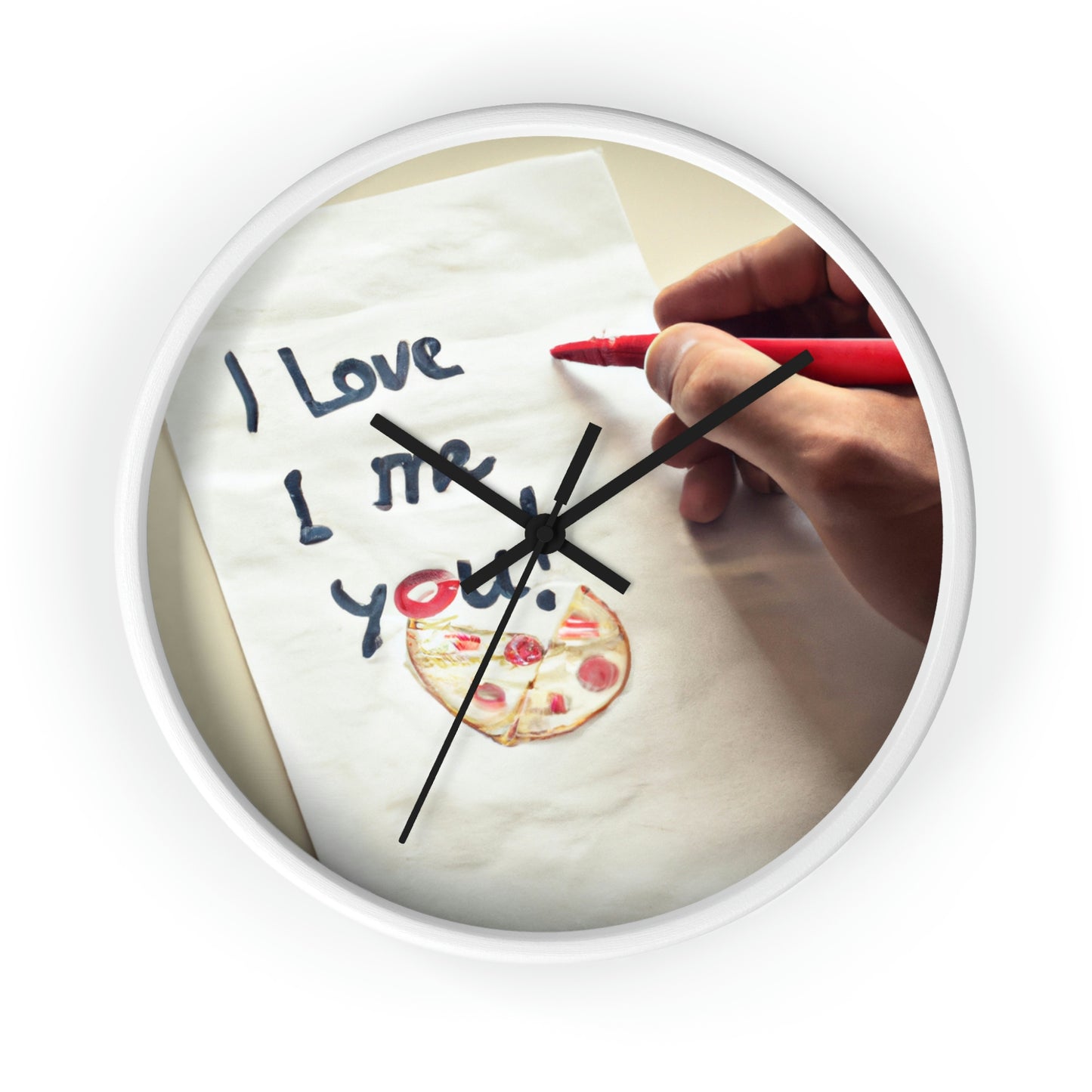 "Una carta de amor amante de la pizza" - El reloj de pared alienígena