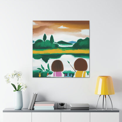 "Cherished Reflections: A Childhood Memento in Color" - Canvas