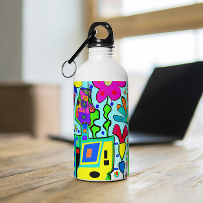 "A Mystical Garden of Rainbow Petals" - The Alien Stainless Steel Water Bottle