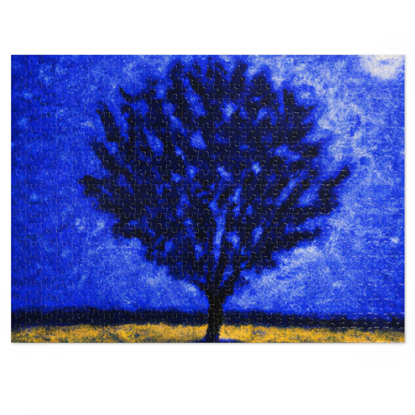 "A Lone Blue Tree in the Moonlight Field" - The Alien Jigsaw Puzzle