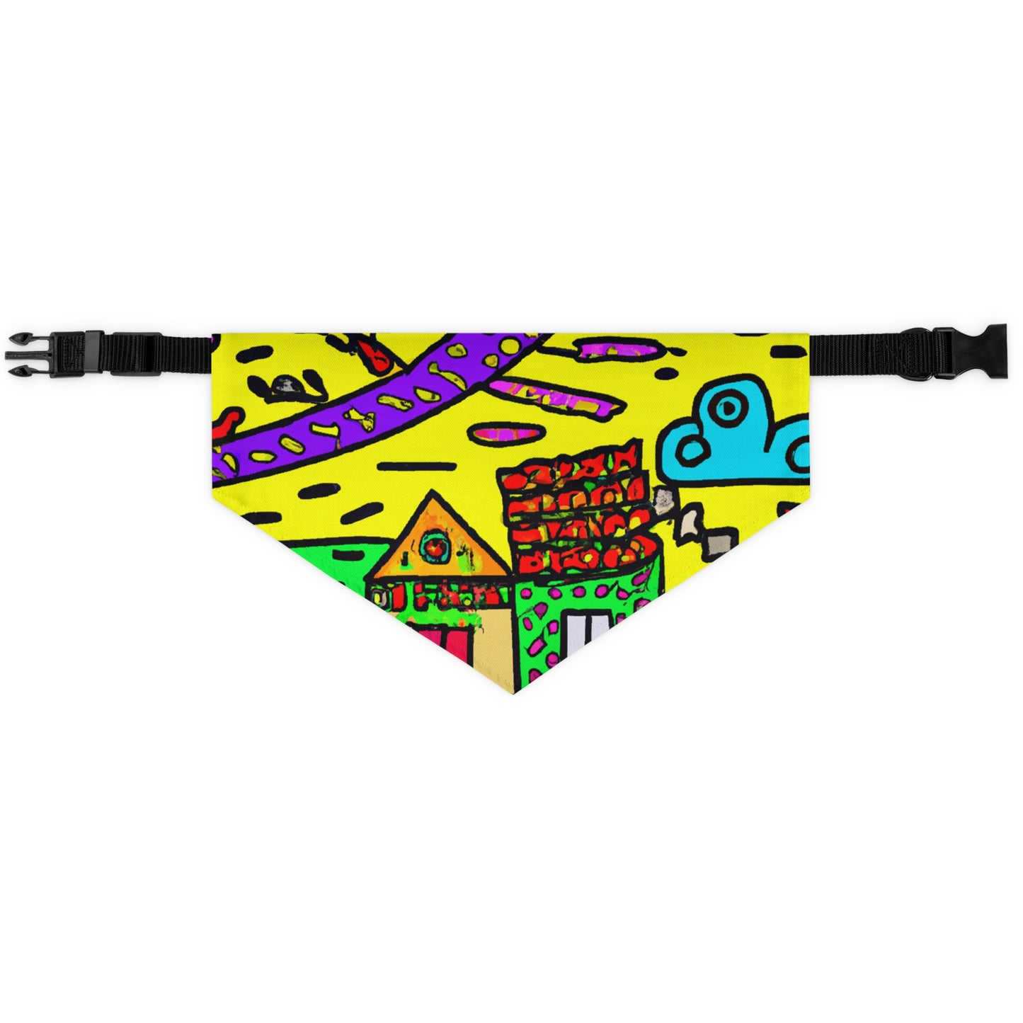 "A Slumbering Village of the Soaring Dragon" - The Alien Pet Bandana Collar