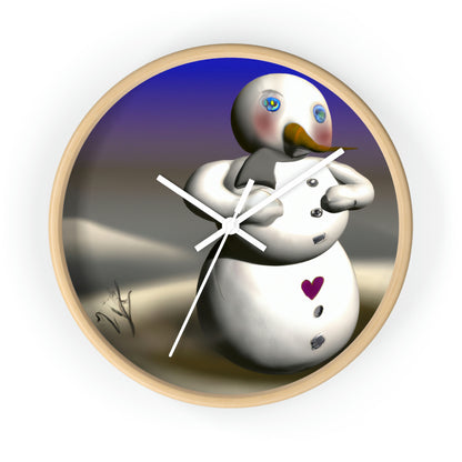 "Chilly But Hopeful: The Snowman's Quest For A Hug" - The Alien Wall Clock