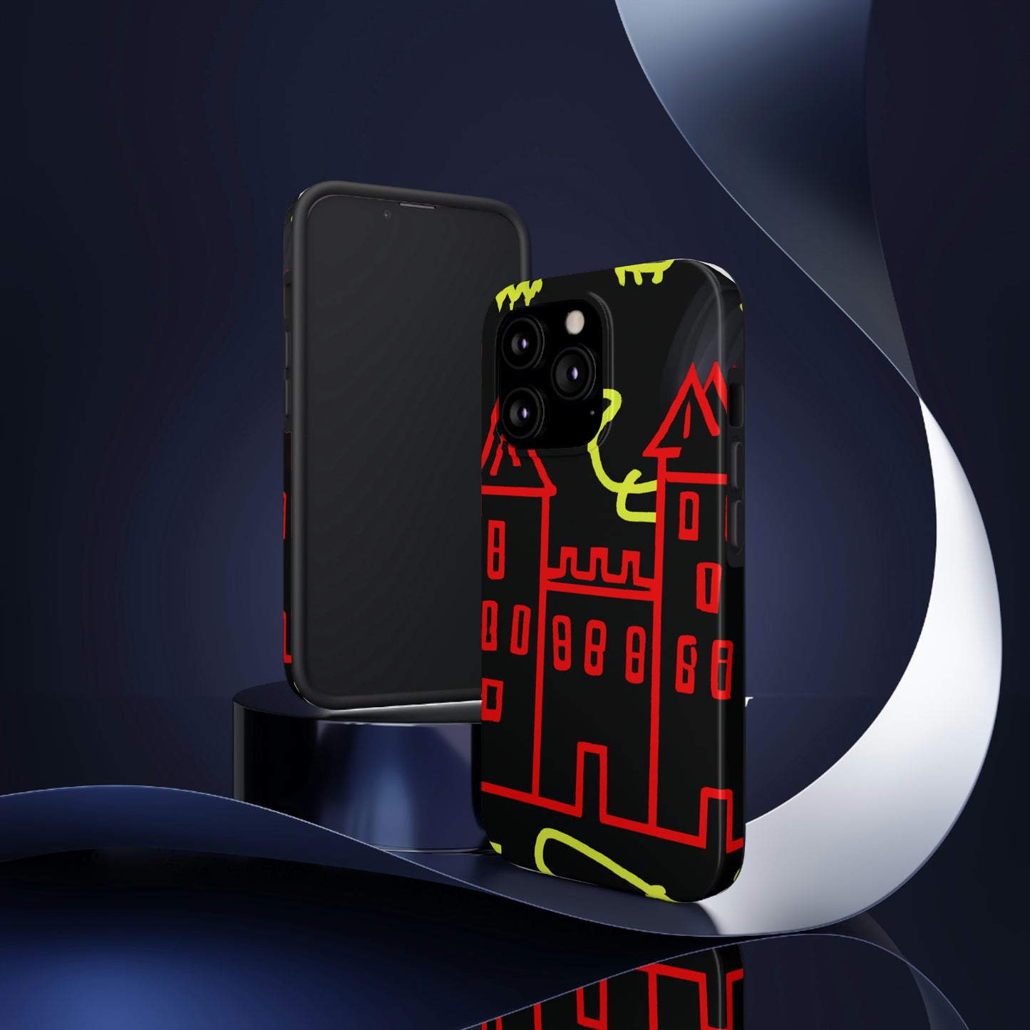 „Ein verwunschener Schatten: Die dunklen Geheimnisse des alten Schlosses in einer düsteren Nacht“ – The Alien Tough Phone Cases