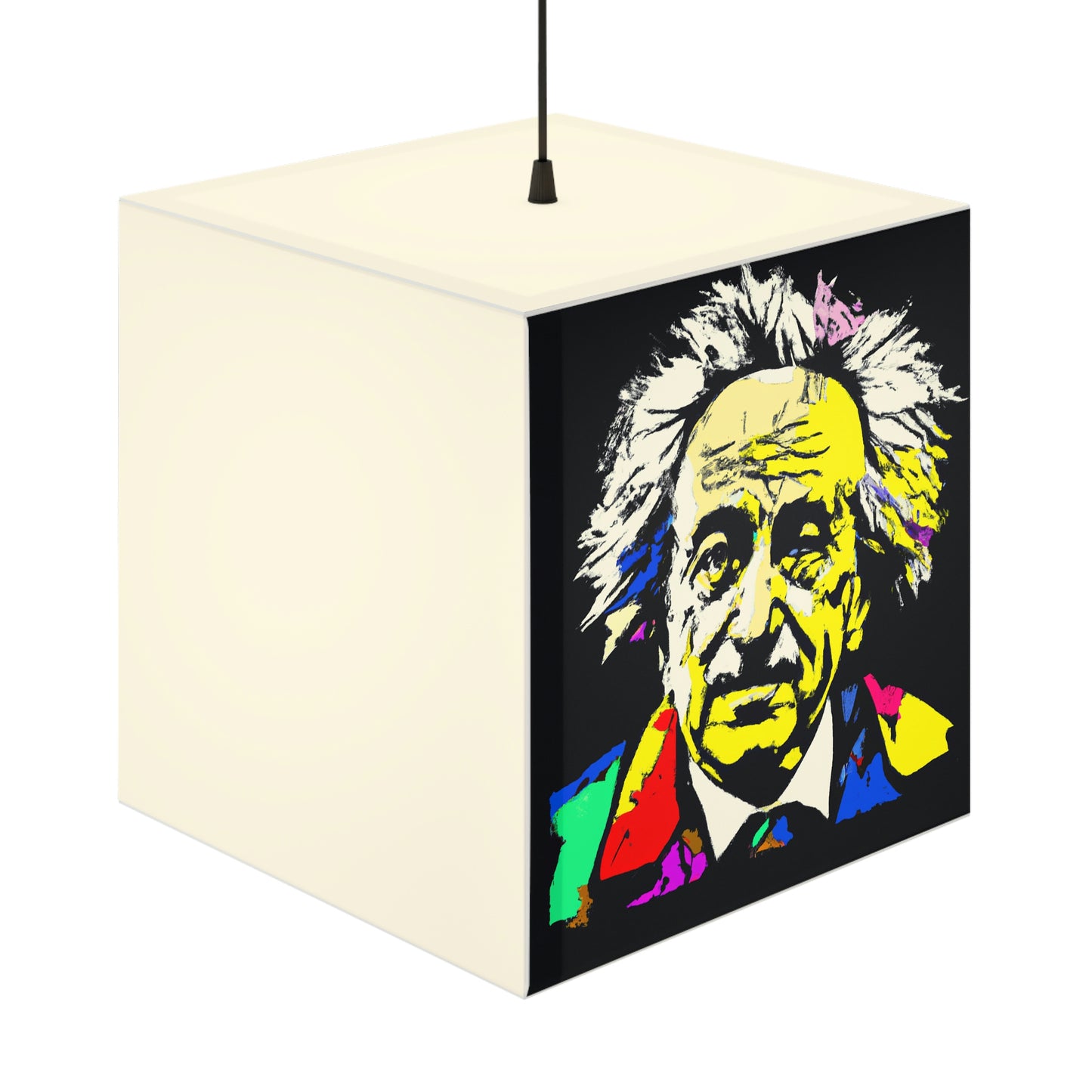 "Albert Einstein: A Pop Art Portrait" - The Alien Light Cube Lamp