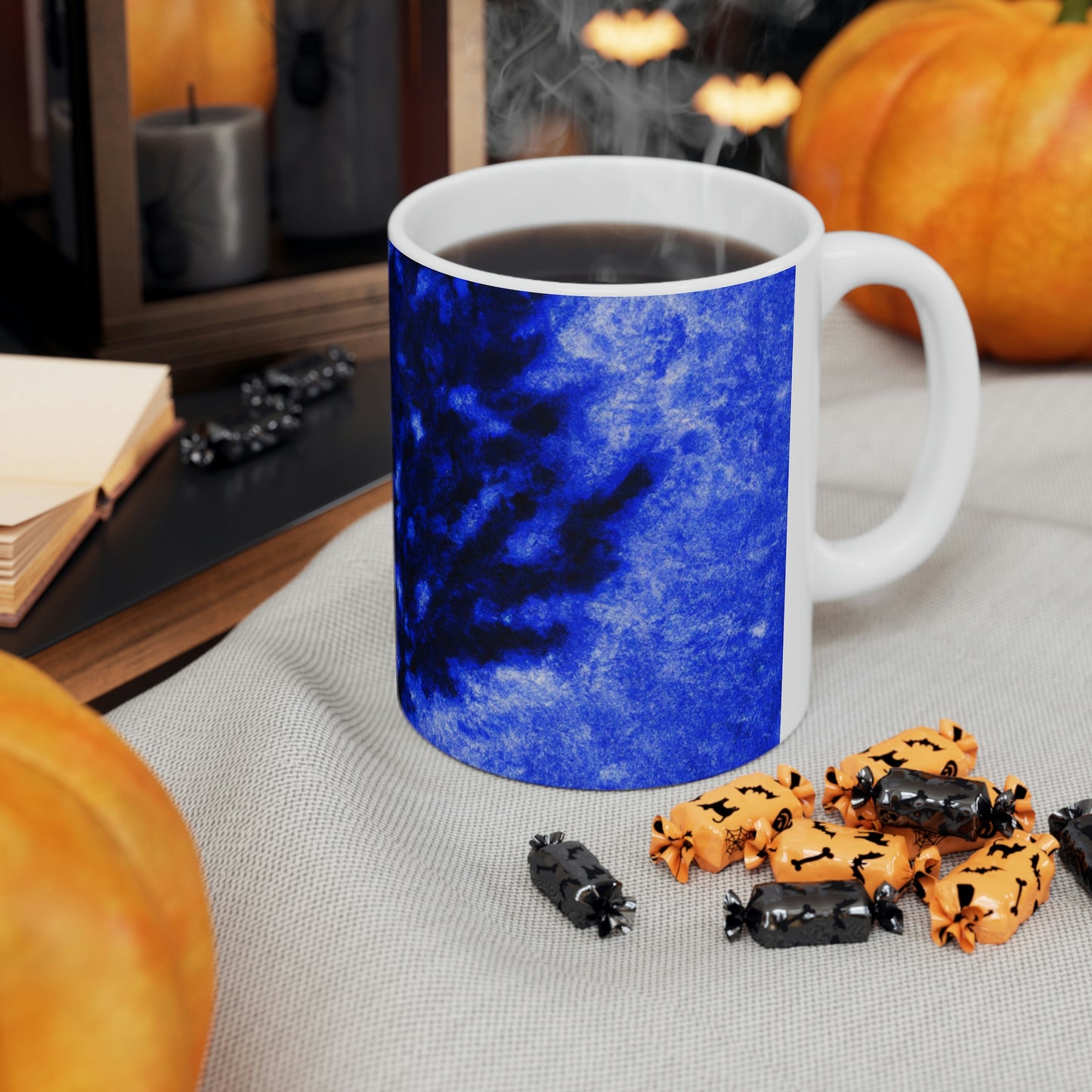 "A Lone Blue Tree in the Moonlight Field" - The Alien Ceramic Mug 11 oz