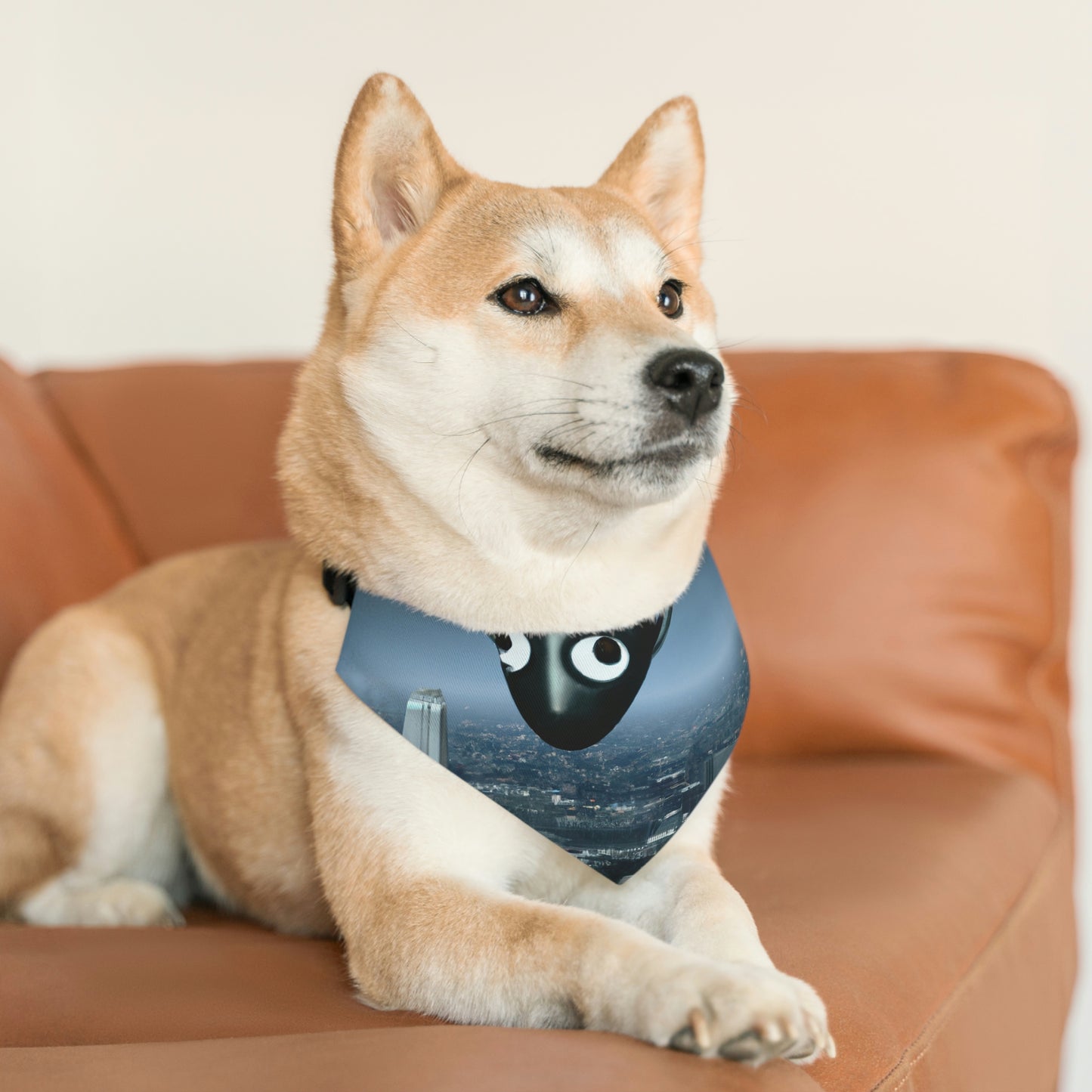 "A Distant Spark: An Alien's Search for Sanctuary in the City." - The Alien Pet Bandana Collar