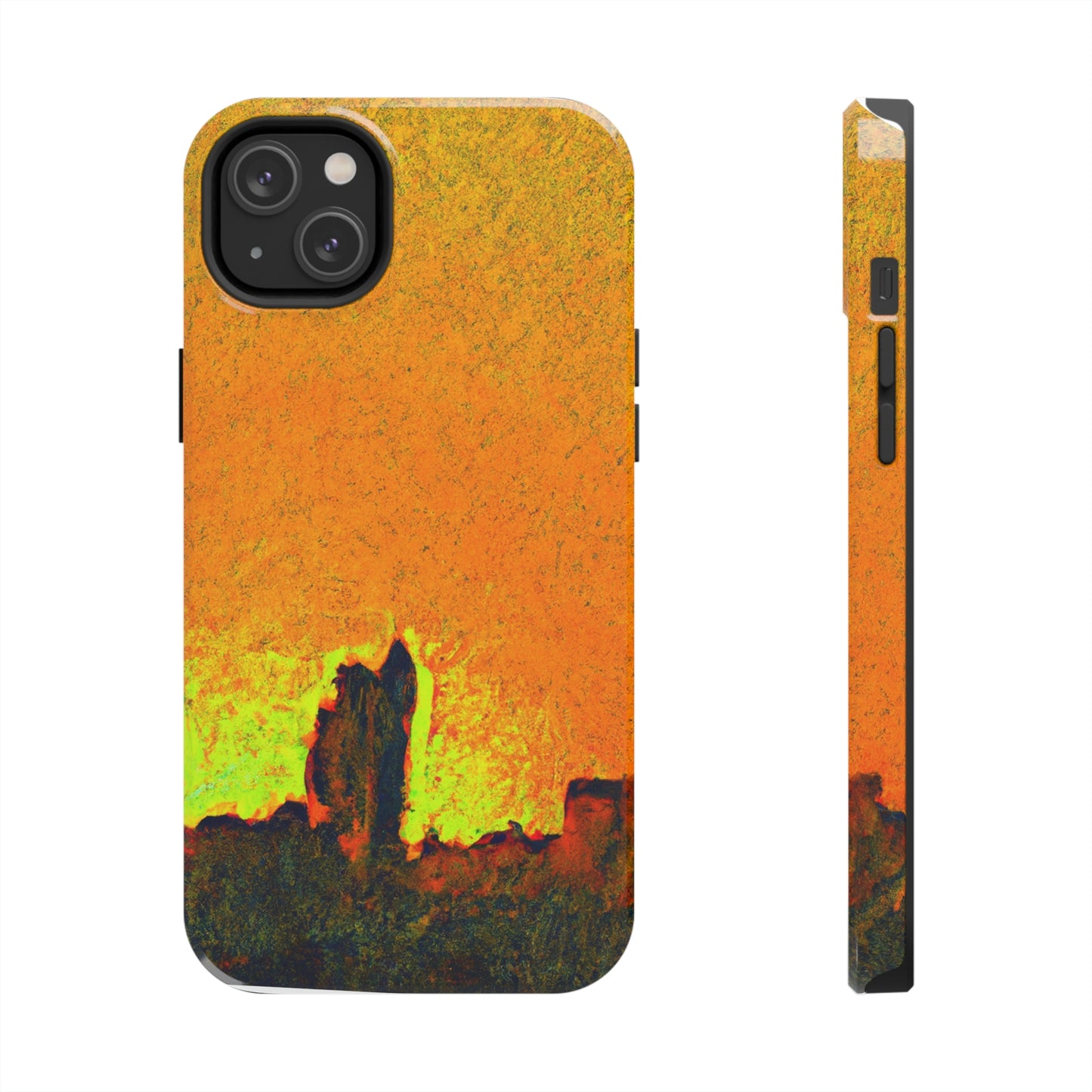 "Erleuchtet von der untergehenden Sonne: Enthüllung einer verborgenen Stadt" - The Alien Tough Phone Cases