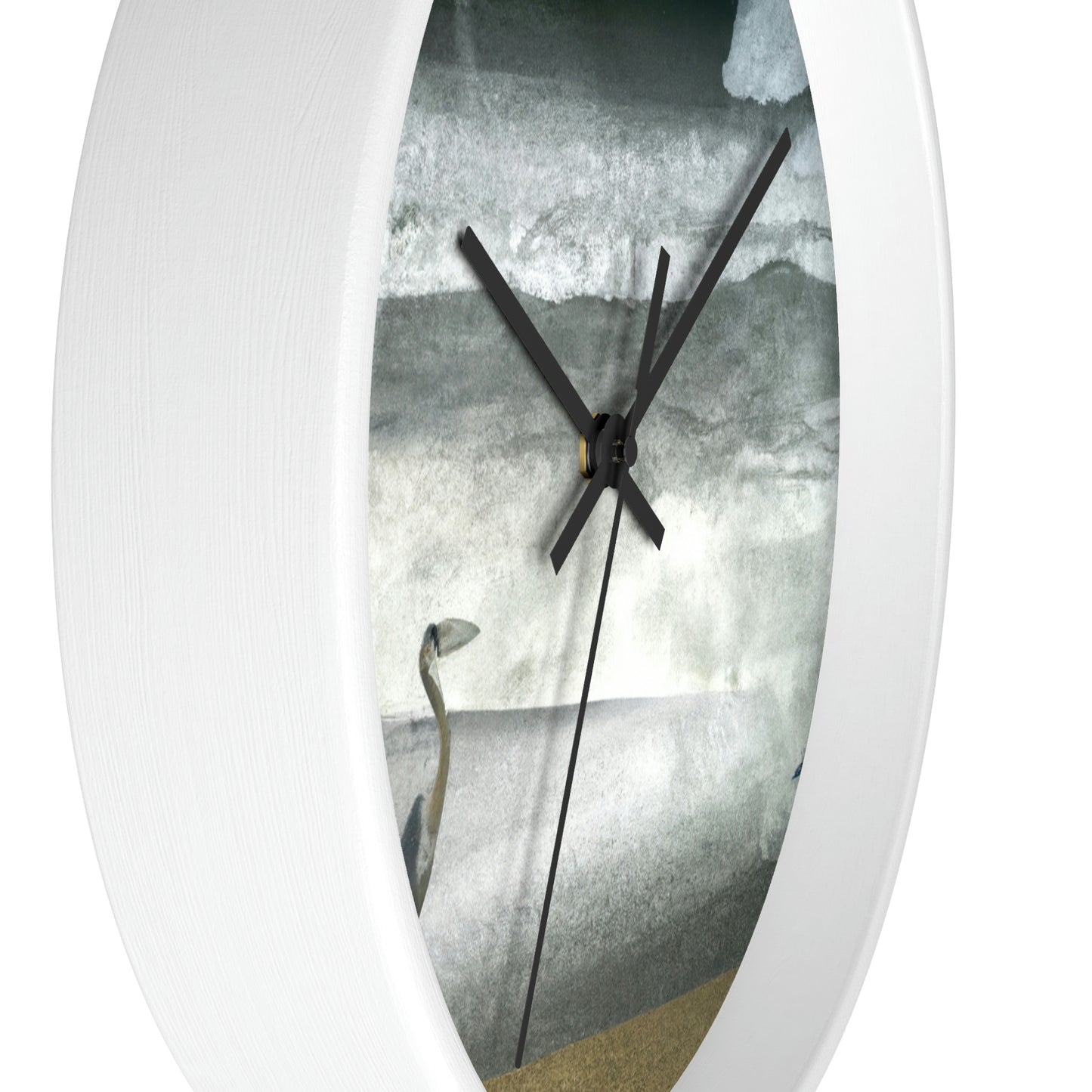 "A Sea of Turmoil: A Heron's Restlessness". - The Alien Wall Clock