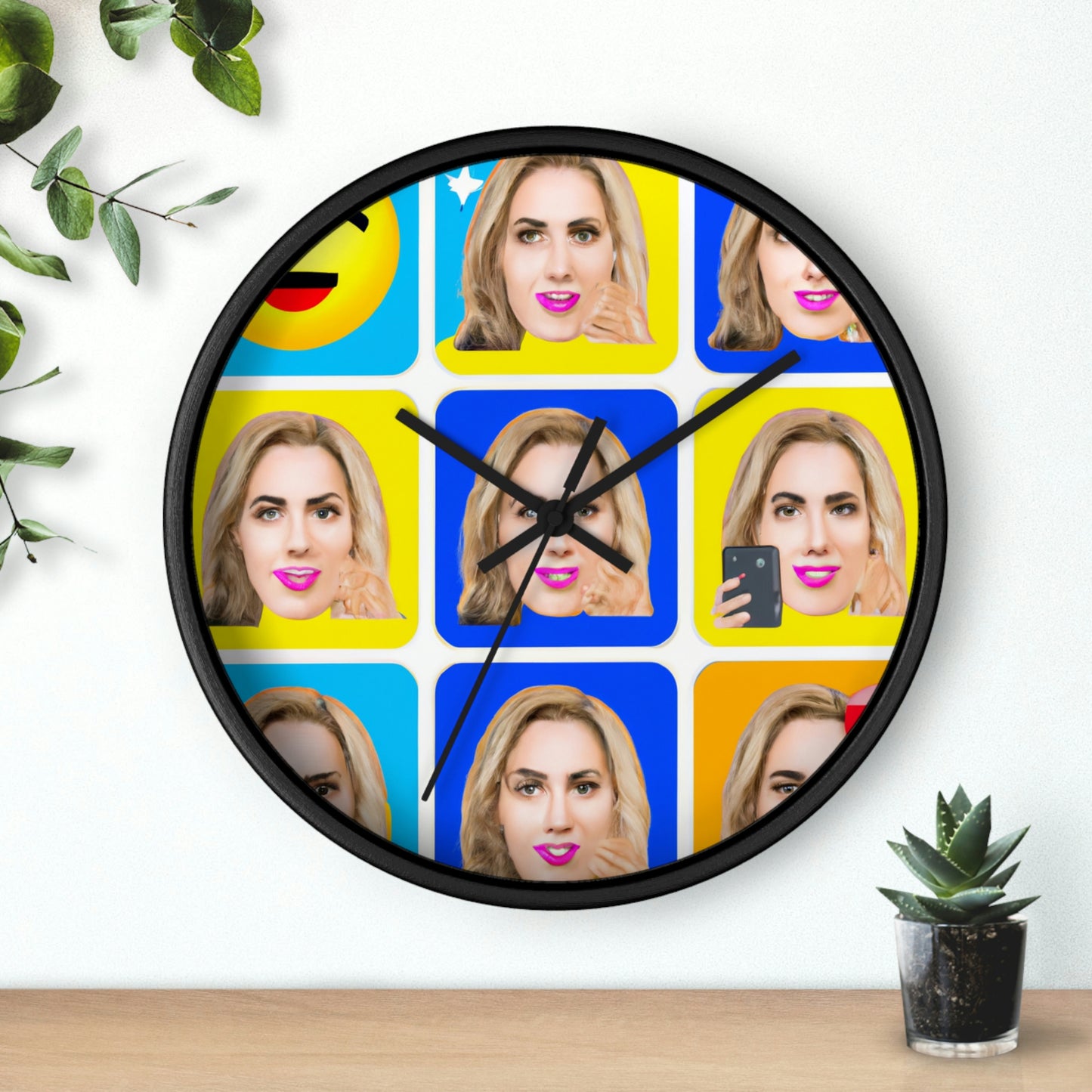 "Emoji-zing a Celebrity: A Pop Art Portrait" - The Alien Wall Clock