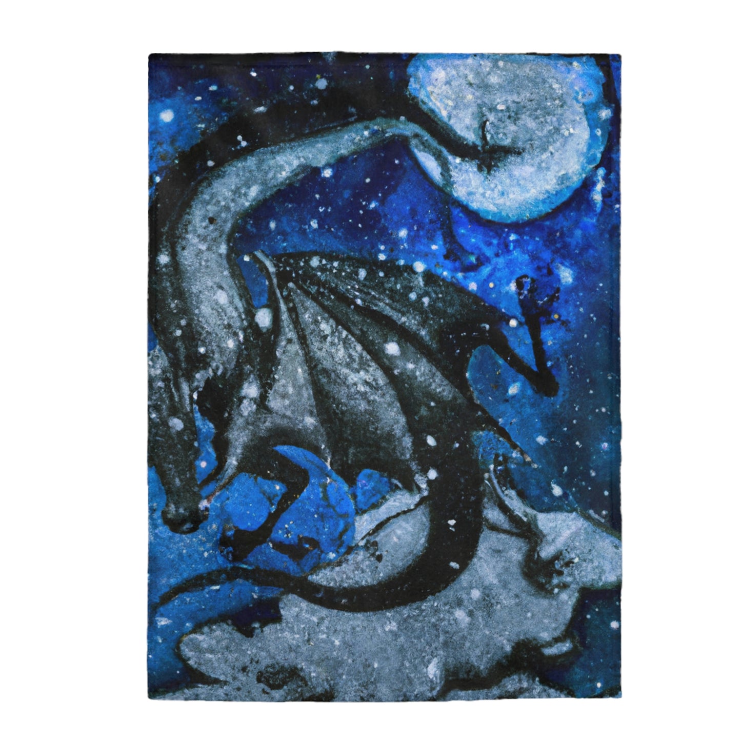 "Frosted Moonlight Dragon" - The Alien Velveteen Plush Blanket