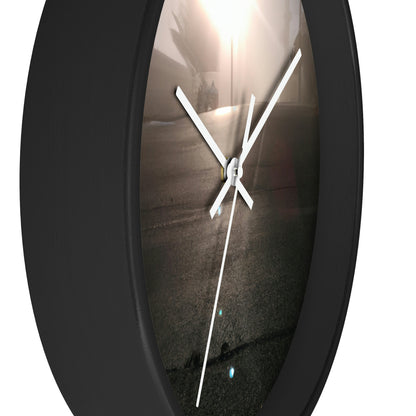 "A Gleaming Dawn in a Misty City". - The Alien Wall Clock