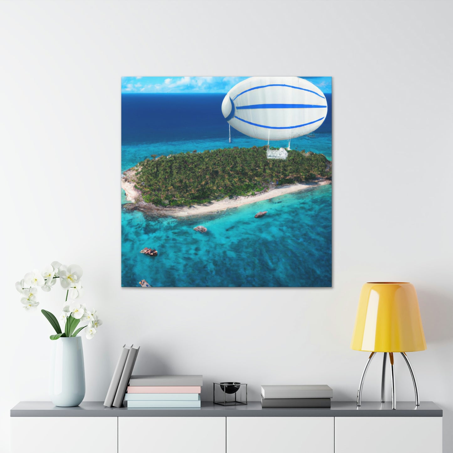 "Exploring Mystery Island by Airship" - The Alien Canva