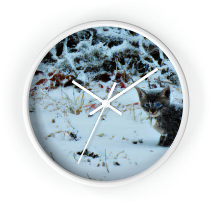 "Brave Kitten in the Frozen Storm" - The Alien Wall Clock