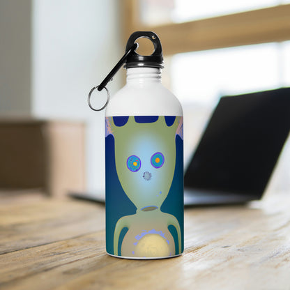 "Creación de un compañero intergaláctico: diseño de una mascota alienígena para niños" - La botella de agua de acero inoxidable alienígena