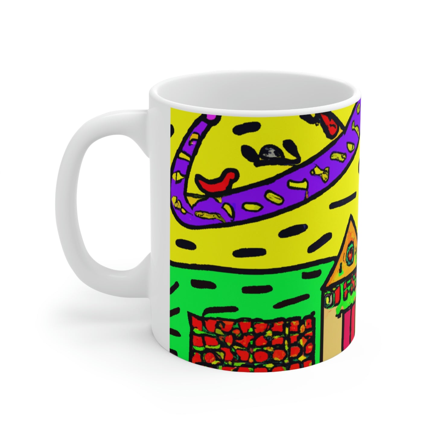 "A Slumbering Village of the Soaring Dragon" - The Alien Ceramic Mug 11 oz