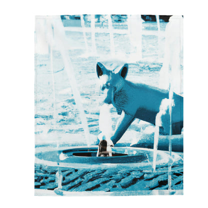 "Foxy Frolicking in the Fountain" - The Alien Velveteen Plush Blanket