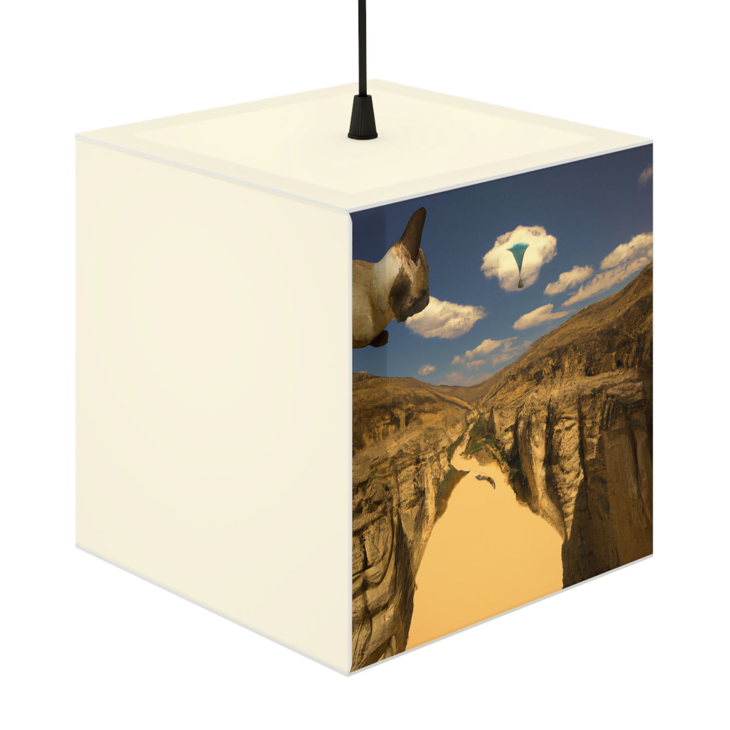 "Feline Flight Over the Grand Gulch" - Die Alien Light Cube Lampe