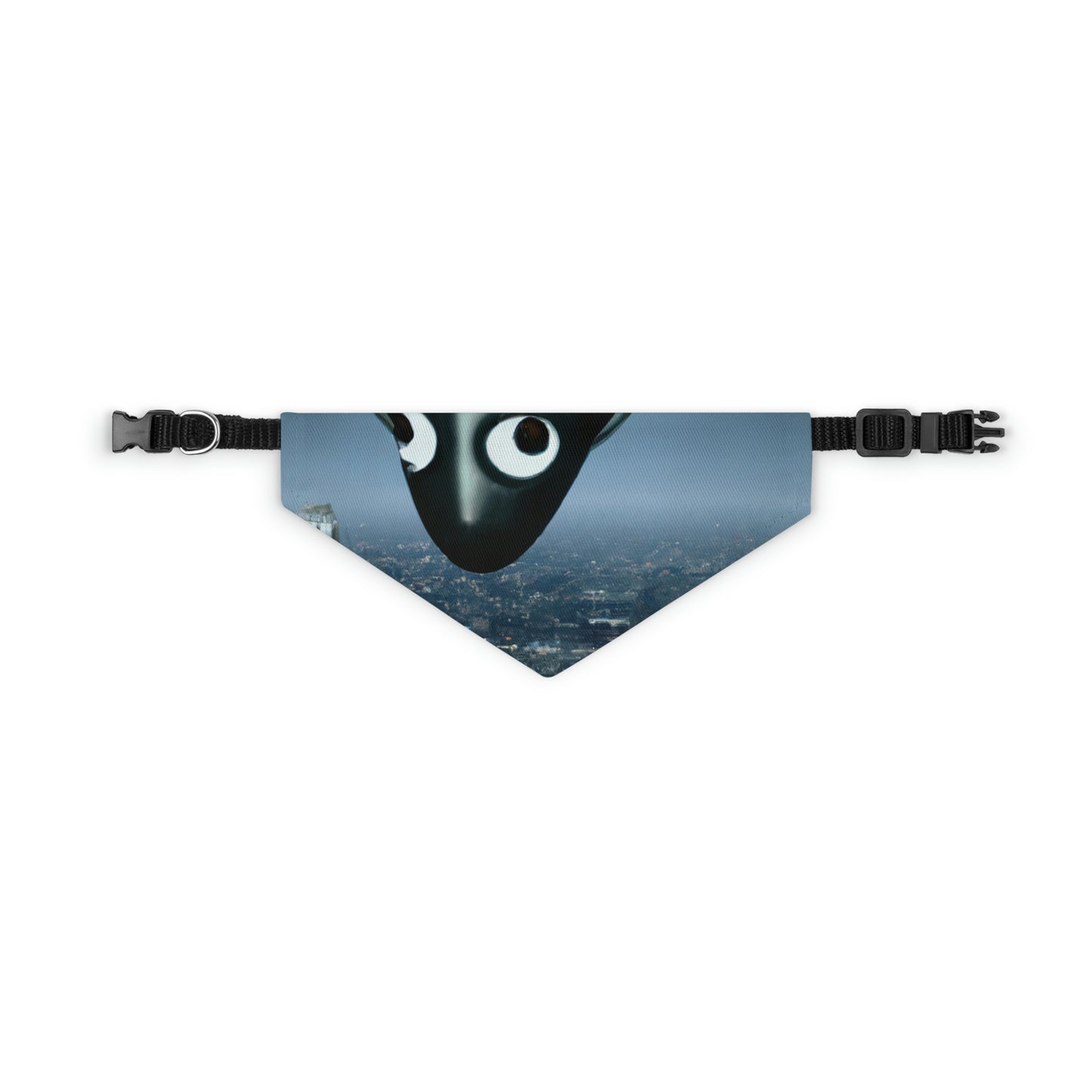 "A Distant Spark: An Alien's Search for Sanctuary in the City." - The Alien Pet Bandana Collar