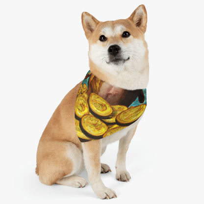 "Feline Fortune in a Foliage of Finances" - The Alien Pet Bandana Collar