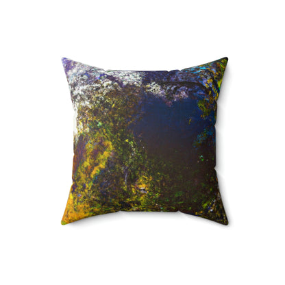 "A Beam of Light on a Forgotten Path" - The Alien Square Pillow