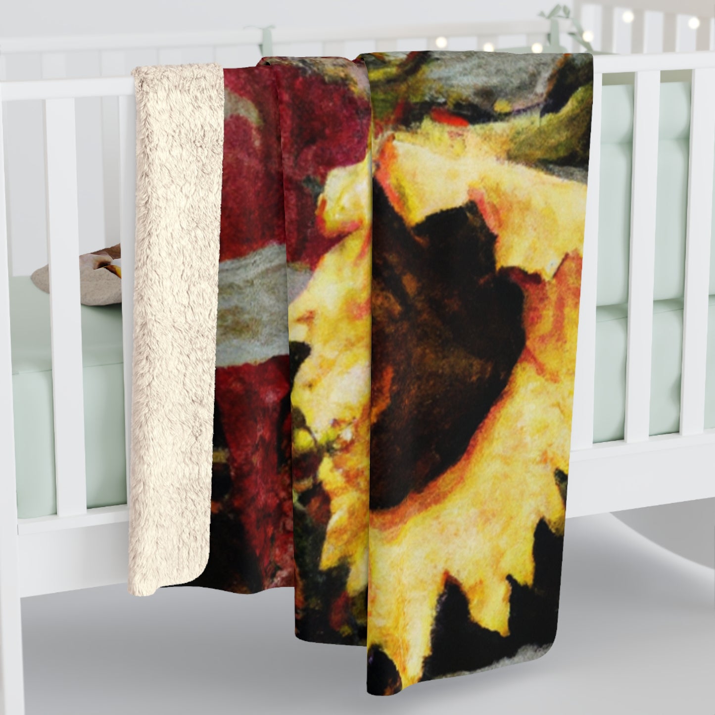 "Lone Sentry of the Sunflower Field" - The Alien Sherpa Fleece Blanket