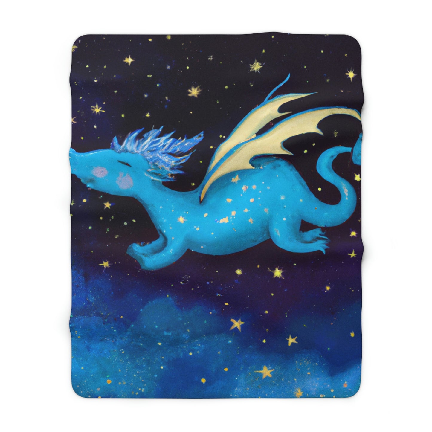 "Drifting Among the Stars: The Story of a Baby Dragon" - The Alien Sherpa Fleece Blanket