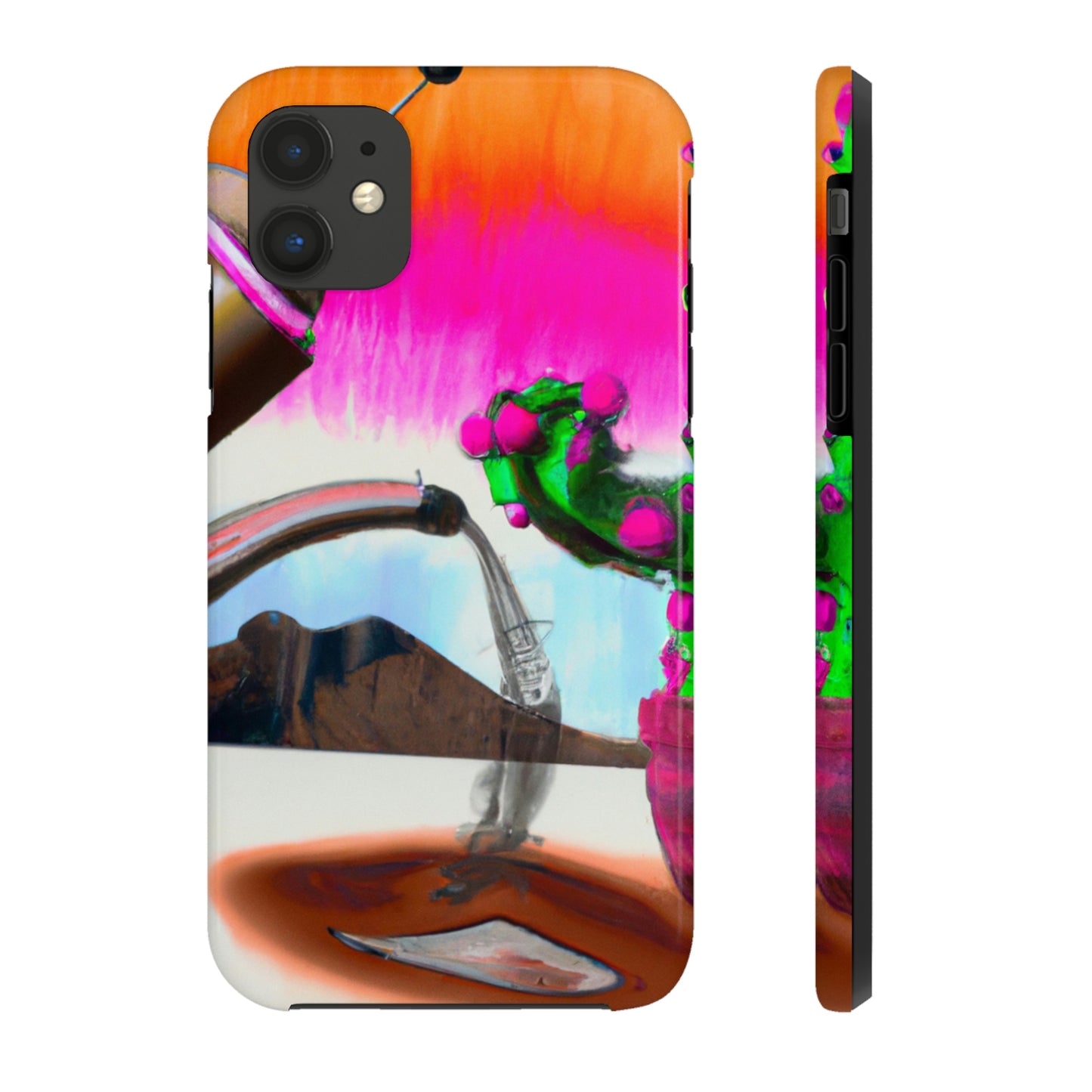 "An Awkward Caffeinated Moment: The Tale of a Bot and a Cactus" - The Alien Tough Phone Cases