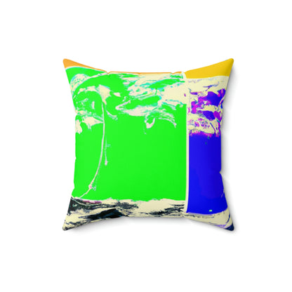 "Kites Aflatter in the Vibrant Sky" - Das Alien Square Pillow