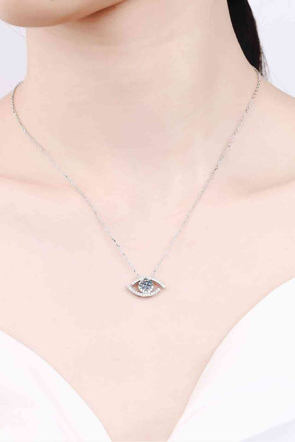 Colgante Moissanite Evil Eye Collar de plata de ley 925