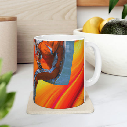 "Journeying in the Burning Orange Galaxy" - The Alien Ceramic Mug 11 oz