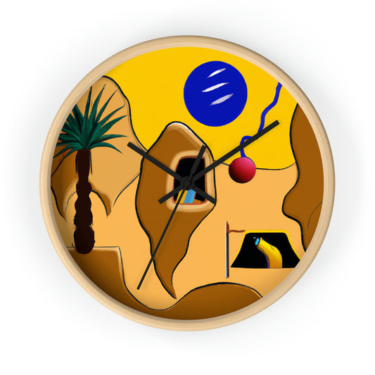 "Desert Mirage: The Forgotten Oasis" - The Alien Wall Clock