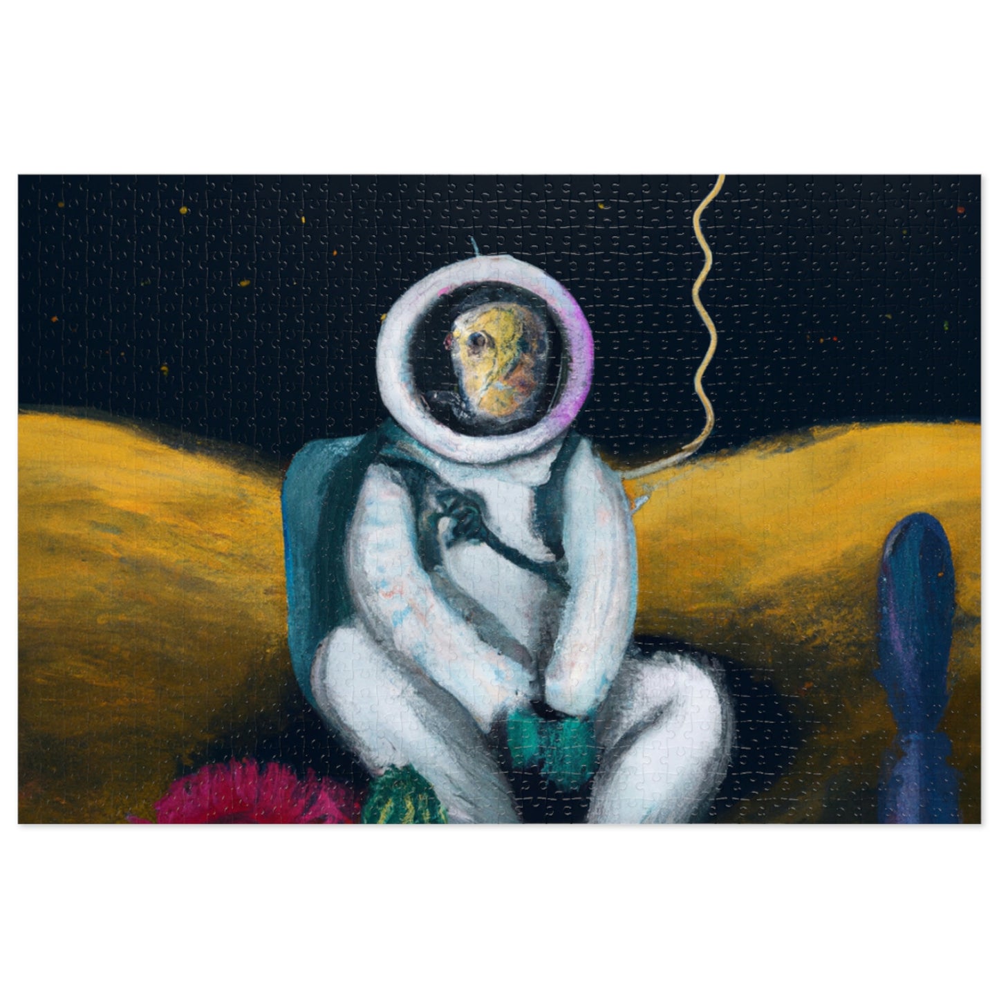 "Alone in the Dark: A Solitary Astronaut's Survival" - The Alien Jigsaw Puzzle