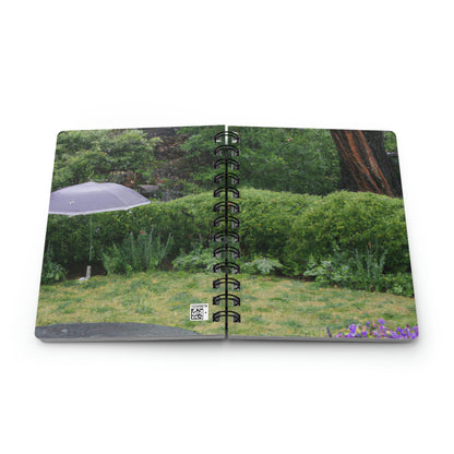 "Rainy Refuges: Uncovering the Fortune of a Garden Under an Umbrella" - The Alien Spiral Bound Journal