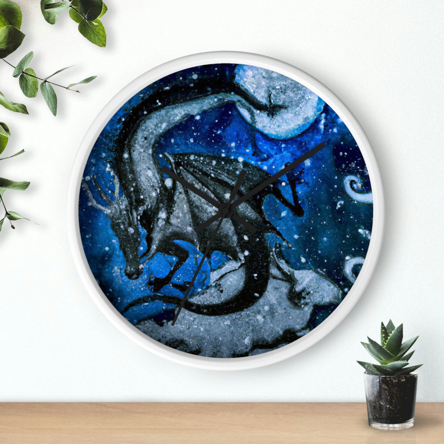 "Frosted Moonlight Dragon" - The Alien Wall Clock