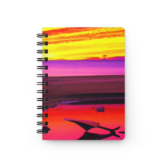 "Forgotten Solace: The Splendor of a Vibrant Sunset at an Abandoned Beach" - The Alien Spiral Bound Journal