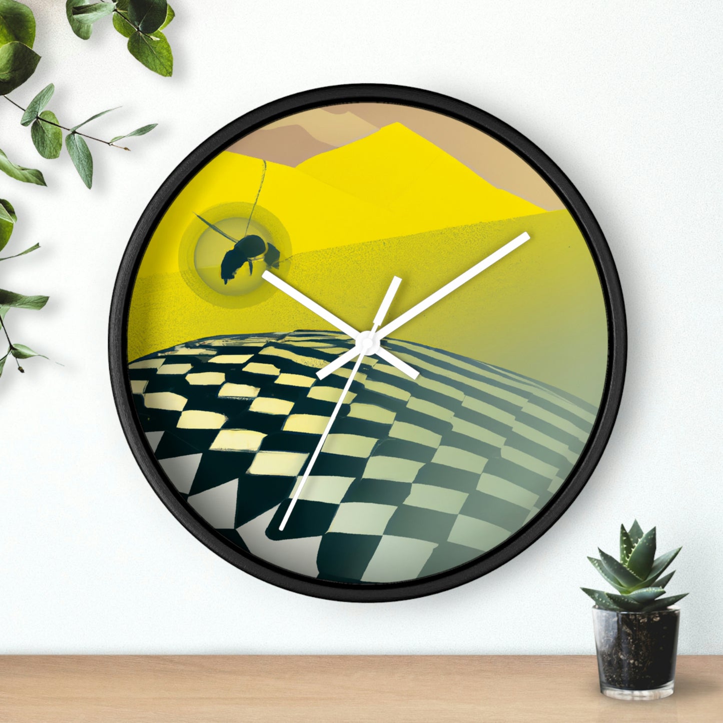 "Lost and Found in the Desert: A Bee's Journey" - The Alien Wall Clock