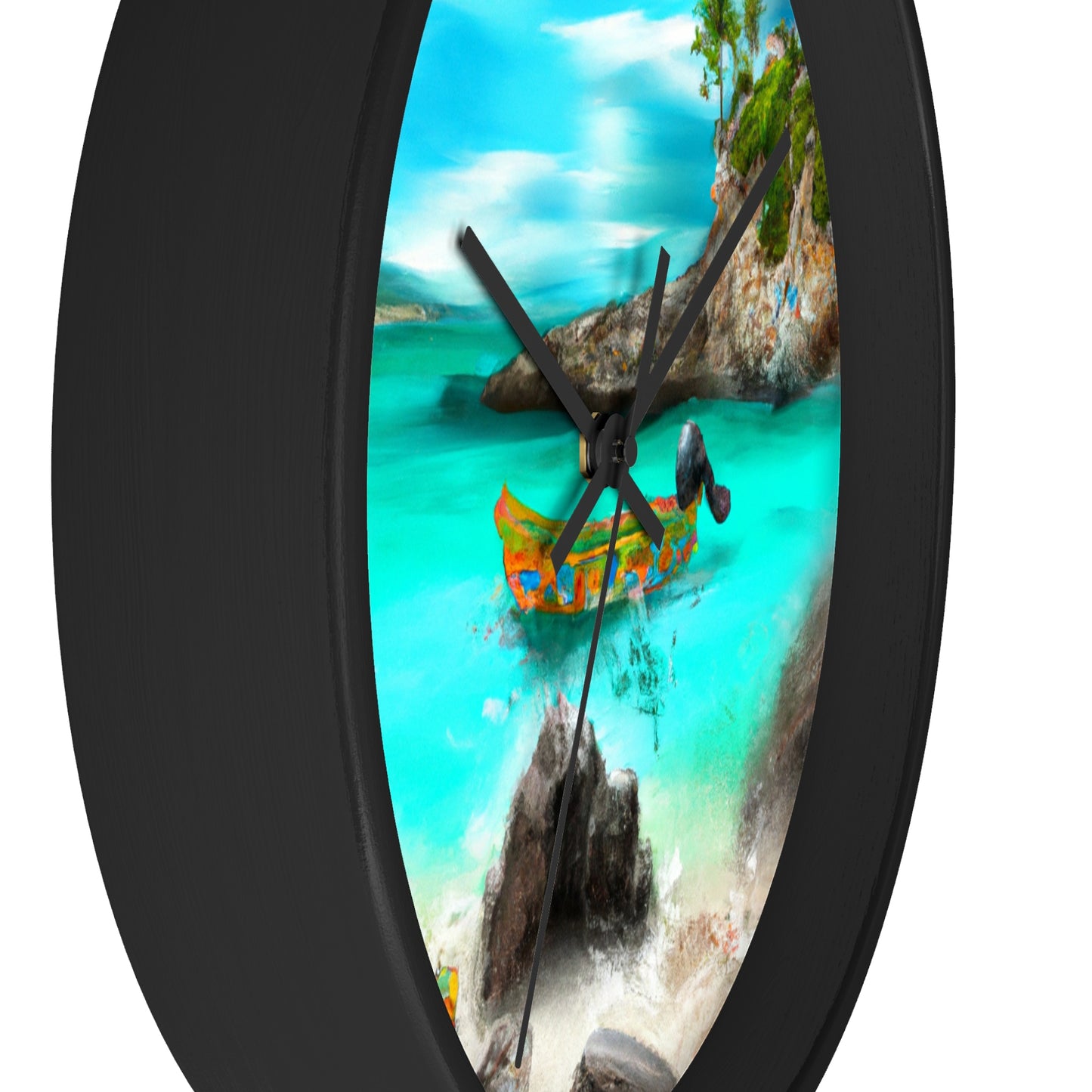 "Fiesta Caribeña en la Playa - Una Exploración Digital de la Cultura Mexicana" - The Alien Wall Clock