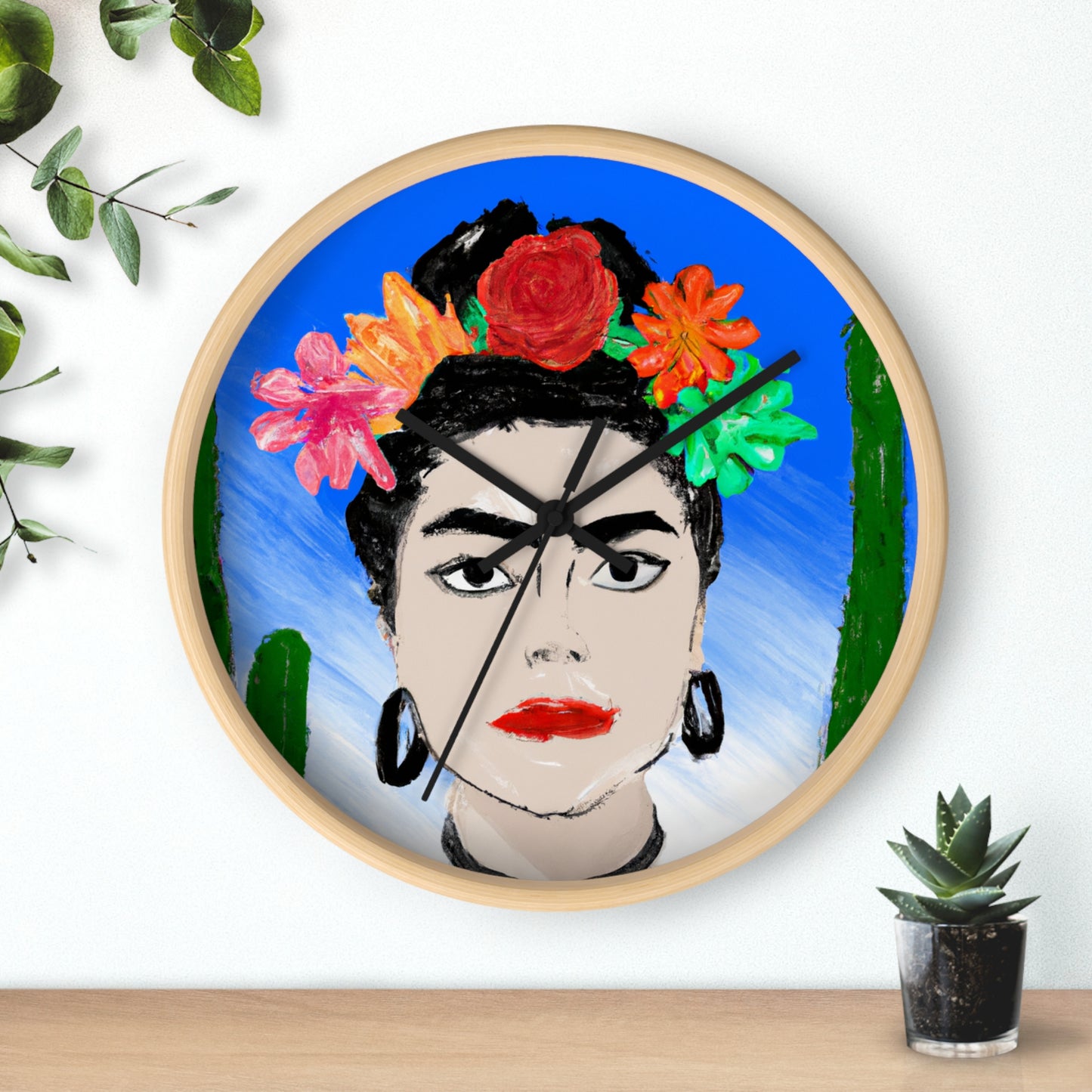 "Frida Ardiente: Pintando un ícono mexicano con cultura colorida" - The Alien Wall Clock