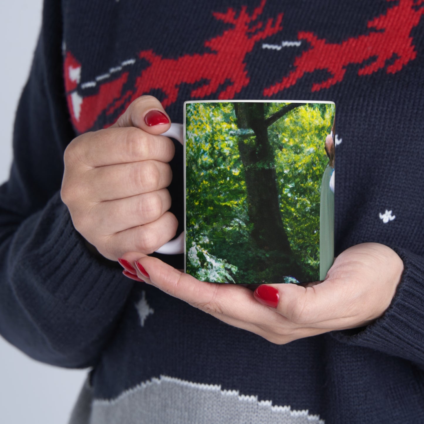 "Enchantment in Oil: A Young Artist's Vision of a Magical Forest" - The Alien Ceramic Mug 11 oz